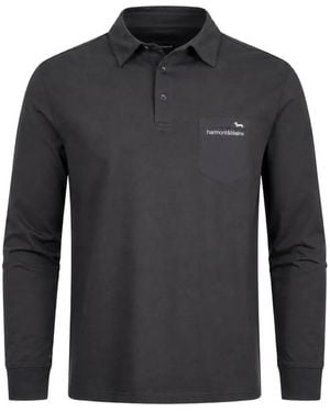 Harmont & Blaine Long-Sleeve Pocket Polo Shirt - Black