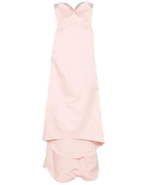 McQueen Crystal-Embellished Duchess Satin Gown - Pink