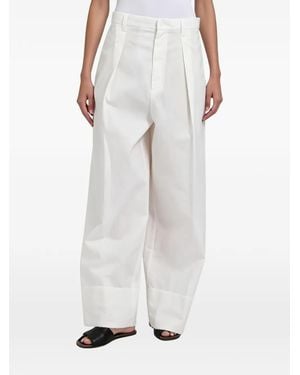 Brunello Cucinelli Pleated Wide-Leg Pants - White