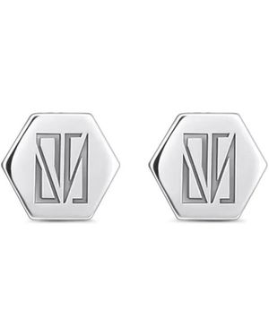 SABOTEUR Logo-Engraved Hexagonal Piercing - Wit