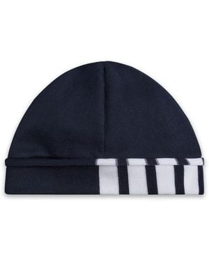 Thom Browne 4-Bar Stripe Beanie - Blue