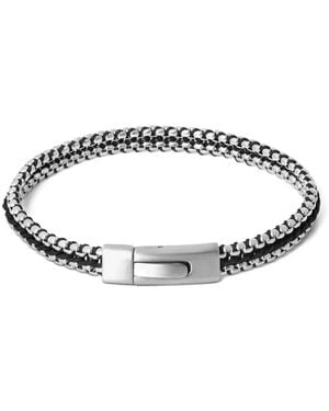 Tateossian Tris Button Woven-Detail Box-Chain Bracelet - Metallic