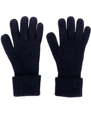 N.Peal Cashmere Ribbed Knitted Gloves - Blue
