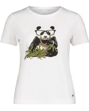 BETTY&CO Panda-Print Crew-Neck T-Shirt - White