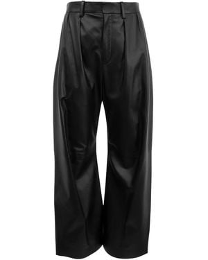 Loewe Leather Palazzo Pants - Black
