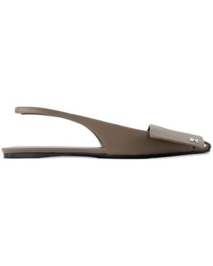Courreges Fold Square Toe Sandals - White