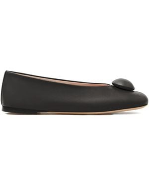 Fabiana Filippi Circular-Detail Ballet Flats - Black