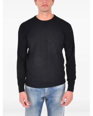 Low Brand Crew-Neck Wool Jumper - Black