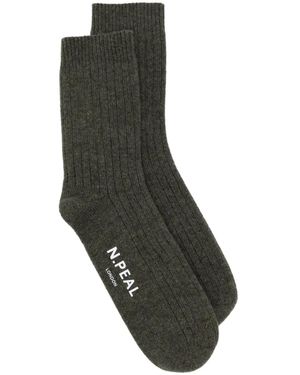 N.Peal Cashmere Chaussettes En Cachemire - Gris