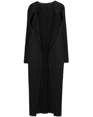 Pleats Please Issey Miyake Pleated Coat - Black