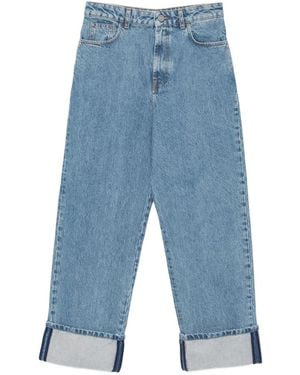 Rohe Vaqueros Rixt Estilo Baggy Con Vuelta En El Dobladillo - Azul