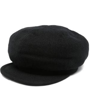 Yohji Yamamoto Wool Flat-Top Cap - Black