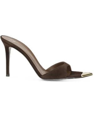 Giuseppe Zanotti Crystal-Embellished Pointed-Toe Sandals - Brown