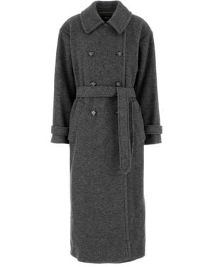 A.P.C. Belted Double-Breasted Wool Coat - Gray