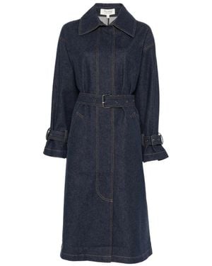 Psophia Manteau En Jean À Taille Ceinturée - Blue