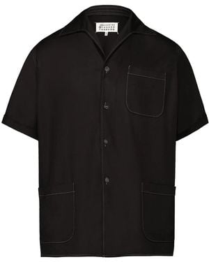 Maison Margiela Camicia nera a maniche corte - Nero