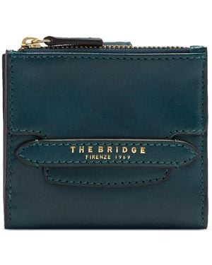 The Bridge Logo-Lettering Leather Wallet - Blue