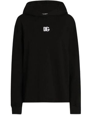 Dolce & Gabbana Logo-detail Cotton Hoodie - ブラック