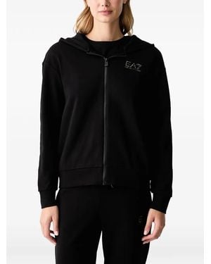 EA7 Logo-Print Tracksuit Set - Black