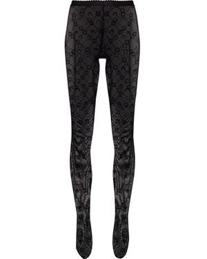 Marine Serre Moonogram Tights - Black