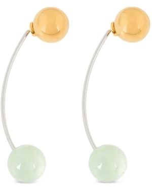 Dries Van Noten Pendientes con cadena - Blanco