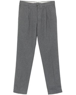 Incotex Pantalon Plissé En Laine À Chevrons - Gray