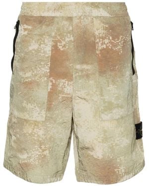 Stone Island Abstract-Print Bermuda Shorts - Natural