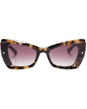 DSquared² Occhiali Da Sole Cat-Eye Con Effetto Tartarugato - Marrone