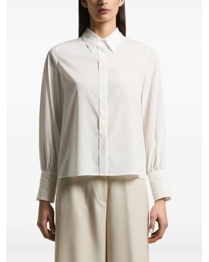 Peserico Blouse Met Kanten Manchetten - Wit