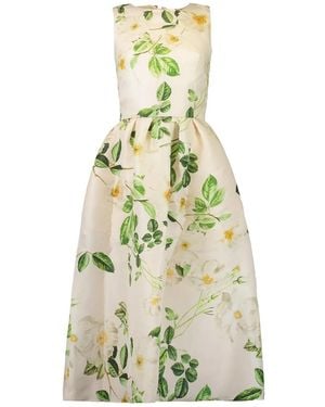 Monique Lhuillier Maxi-Jurk Met Bloemenprint - Wit