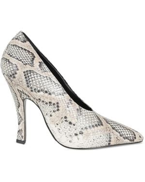 Magda Butrym Snakeskin-Effect Heeled Court Shoes - White