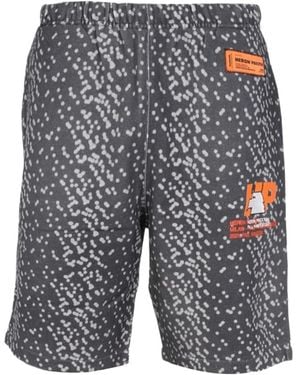 Heron Preston Rubber-Logo Bermuda Shorts - Blue