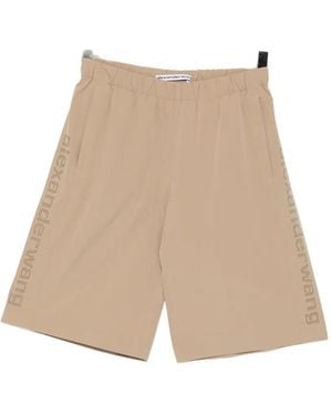 Alexander Wang Perforated Logo Shorts - Natural