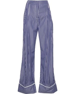 Des Phemmes Pleat-Detail Striped Trousers - Blue