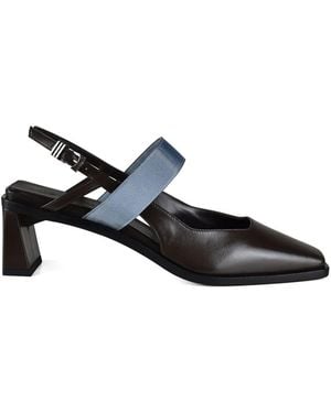 ANEST COLLECTIVE Square-Toe Contrast-Strap Mules - Black