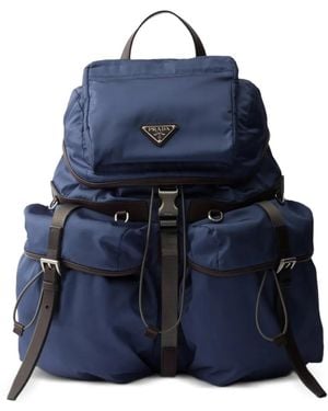 Prada Re-Nylon バックル バックパック - ブルー