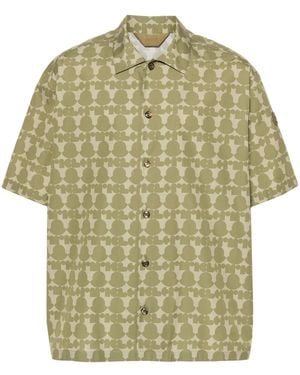 Moncler Logo-Print Cotton Shirt - Green