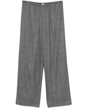 TOTEME Monogram Flannel Pants - Gray