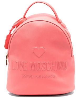 Love Moschino ロゴエンボス バックパック - グレー