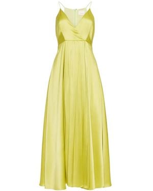 Cinq À Sept V-Neck Pleated Dress - Yellow