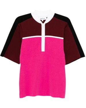 Enfold Contrast-Colour Top - Pink