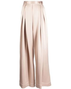 Goen.J Pleated Wide-Leg Trousers - Natural