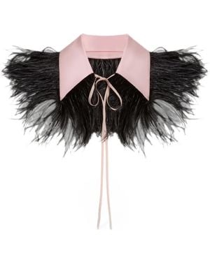 La DoubleJ Chemise La Scala Bordée De Plumes - Black