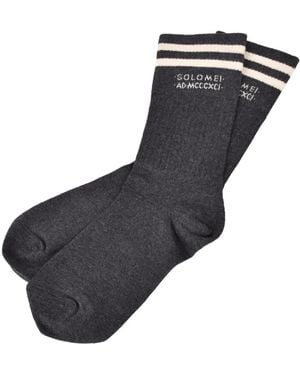 Brunello Cucinelli ロゴ 靴下 - ブラック