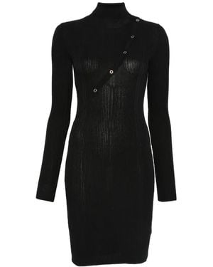 Patrizia Pepe Ribbed-Knit Dress - Black