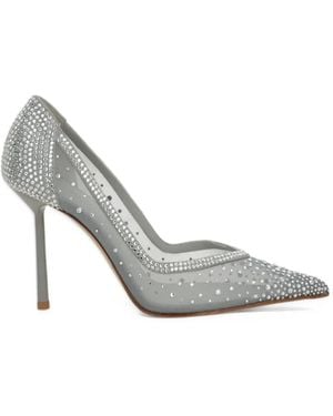 Le Silla Nicole Crystal-Embellished Mesh Pumps - White