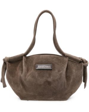 ADRIANNA FERETTI Knot-Detail Suede Tote Bag - Brown