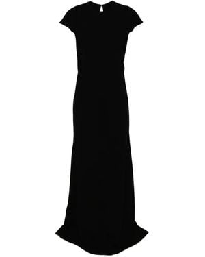 Jil Sander Crew Neck Short-Sleeve Maxi Dress - Black
