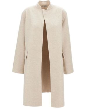 Dusan Flap Pocket Open Front Coat - Natural