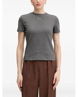 La Mania Ann Logo-Print Short-Sleeve T-Shirt - Grey